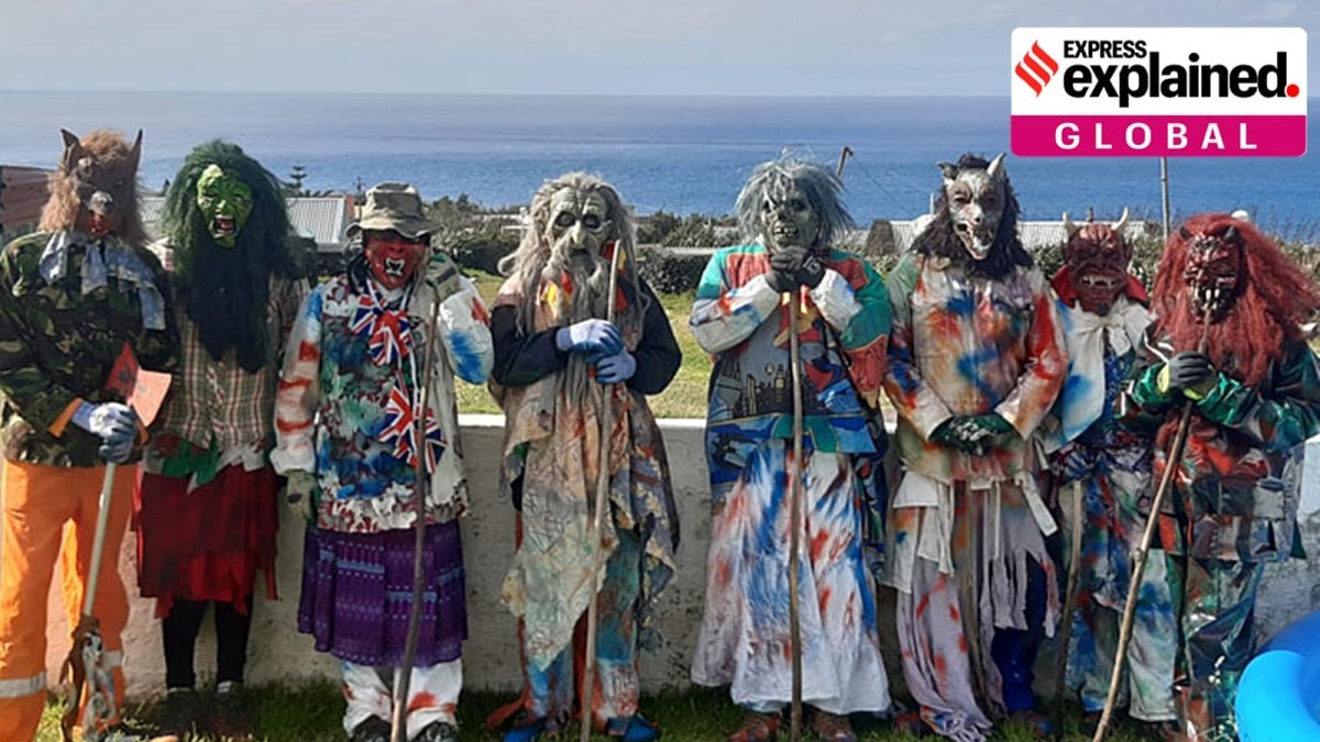 The 'Okalolies' of Tristan da Cunha on December 31, as part of New Year festivities.