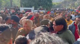 Punjab Scenes of chaos outside Patiala deputy commissioner's office. Thursday was the last day to file nominations for the December 21 polls. (Express Photo)