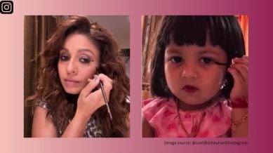Sunidhi Chauhan recreates viral eyeliner moment of 4-year-old Alakananda