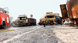 LPG tanker explosion, Jaipur highway LPG tanker explosion, Jaipur highway, Jaipur-Ajmer highway, Indian express news, current affairs