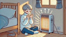 Room heaters can help you get a warm and comfortable sleep this chilly winter. (Image Source: Microsoft Designer)