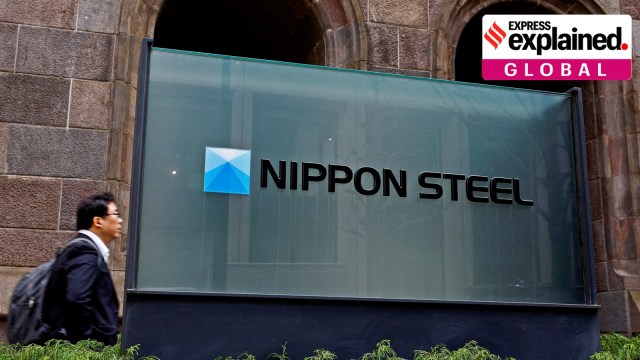 Nippon Steel logo is displayed at the company's headquarters in Tokyo, Japan April 1, 2024.