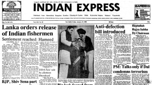 Anti-defection Bill, Forty Years Ago, Sri Lanka, 17 Fishermen Freed, Secret Reports Leaked, Rajiv Gandhi, editorial, Indian express, opinion news, current affairs