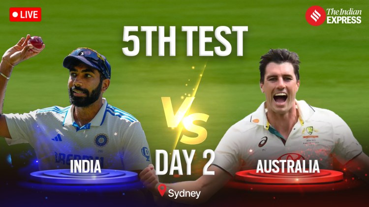 India vs Australia LIVE Cricket Score, 5th Test Day 2: Follow the IND vs AUS updates from Sydney on Saturday.