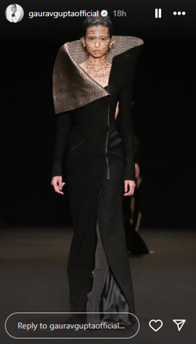 On Wednesday, Gaurav Gupta also showcased his Spring 2025 Couture collection, ‘Across the Fire,’ at Paris Fashion Week. (Source: Gaurav Gupta/Instagram)