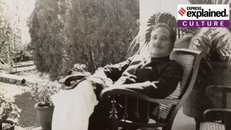 Muhammad Iqbal or Allama Iqbal seen resting on a chair in a photograph by Lady Ottoline Morrell, 1935