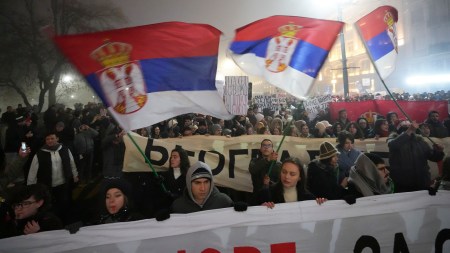 Belgrade protest new year