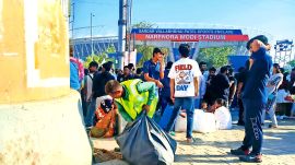 Coldplay, Coldplay concerts, Coldplay concerts garbage collection, concerts garbage collection, garbage collection, Ahmedabad news, Gujarat news, India news, Indian express, current affairs