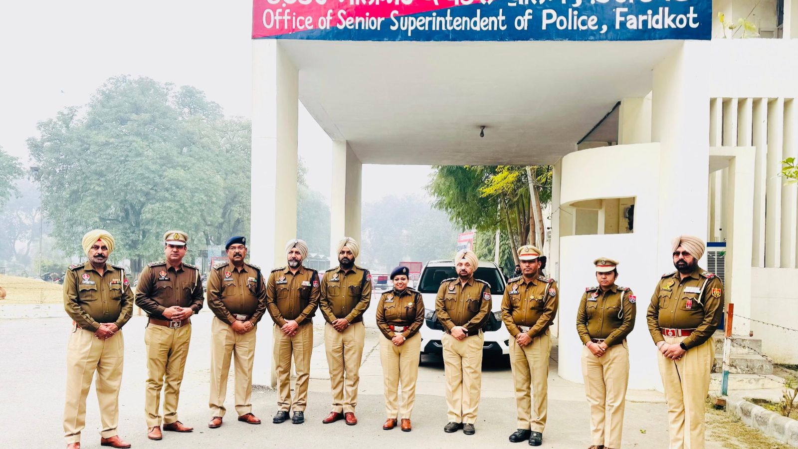 SSP Dr Pragya Jain with her team at SSP office, Faridkot. (Express Photo)
