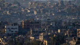 Israel Gaza War: Destroyed buildings are seen in Gaza