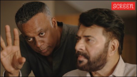 Gautham Menon directing Mammootty in Dominic and the Ladies Purse