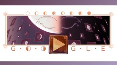 Google Doodle Today, January's last Half-Moon
