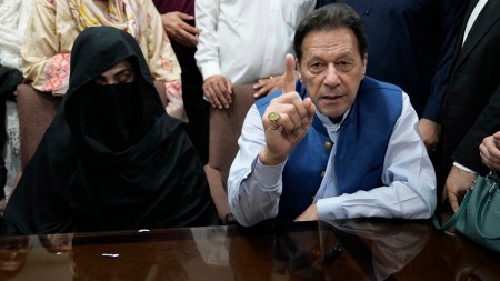 Imran Khan and his wife Bushra Bibi