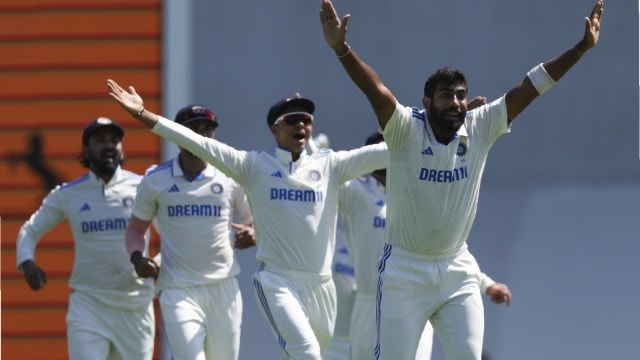 India's Jasprit Bumrah appeals successfully for the wicket of Australia's Marnus Labuschagne during play on the second day of the fifth cricket test between India and Australia at the Sydney Cricket Ground, in Sydney. (AP)