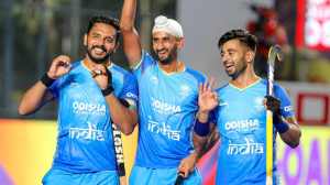 Mandeep Singh (centre) and Manpreet Singh (right), bronze medallists at Paris Olympics, hail from Jalandhar (Hockey India)