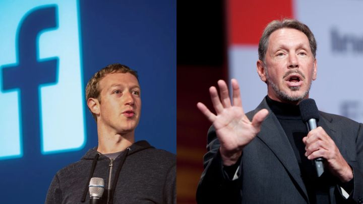 Mark Zuckerberg (left) and Larry Ellison (right)