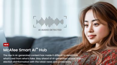 According to the company, the McAfee Deepfake Detector is a groundbreaking tool designed to empower individuals with the most advanced deepfake detection capabilities. (Image: McAfee)