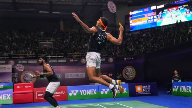 Satwik-Chirag overcame a mid-match slump to begin their 2025 season with a win in a round of 32 contest on Wednesday at the Malaysia Open Super 1000. (FILE/Express Photo by Abinav Sinha)