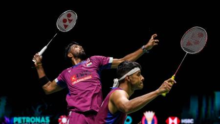 Satwik-Chirag in action at the Malaysia Open (BWF: Badminton Photo)