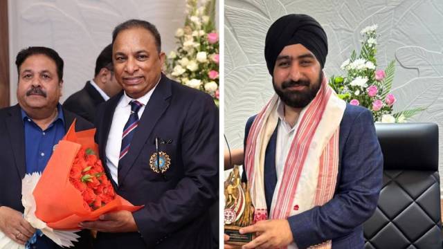 Devajit Saikia (R in pic 1) and Prabhtej Singh Bhatia were appointed as BCCI's new secretary and treasurer respectively on Sunday. (X)