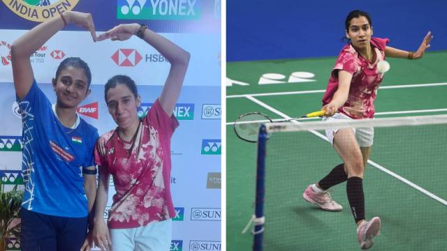 India Open: Anupama (R), 19, had gotten the better of Rakshitha, 17, in the all-Indian clash 21-17, 21-18. (Express Photo/BAI)