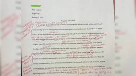Professor post student’s 'grammatically incorrect' assignment online (Image source: @TomJoudrey/X)
