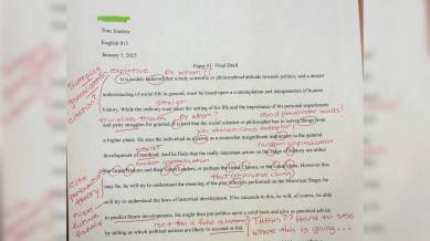 Professor post student’s 'grammatically incorrect' assignment online (Image source: @TomJoudrey/X)