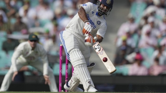 Rishabh Pant bats during play in the fifth Test between India and Australia at the Sydney Cricket Ground. (AP Photo)