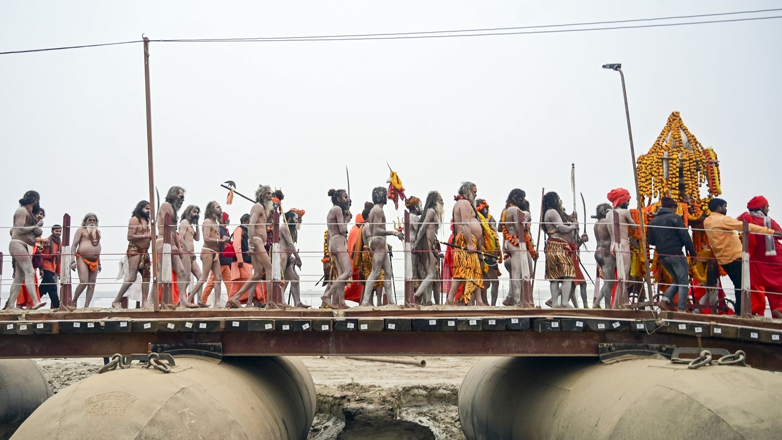 countdown to maha kumbh: A week to go, Akharas pour into Mela area, Naga Sanyasis’ entry complete