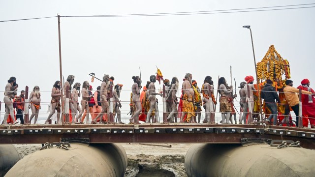 countdown to maha kumbh: A week to go, Akharas pour into Mela area, Naga Sanyasis’ entry complete