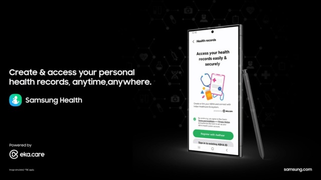 Samsung's new Health Records feature retrieves your medical data from your Ayushman Bharat Health account.