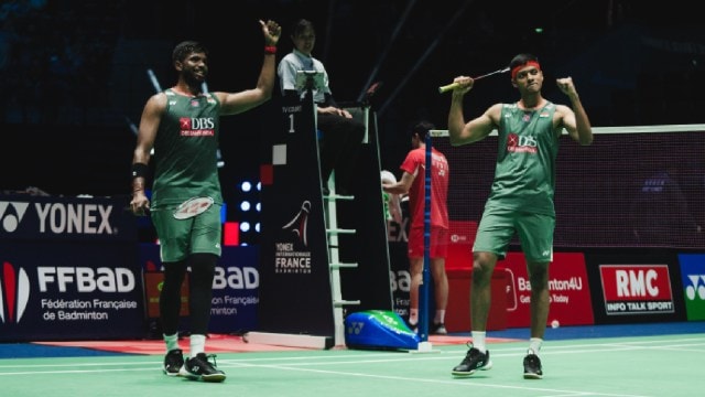 File image of Satwiksairaj Rankireddy and Chirag Shetty. (PHOTO: Federation Francaise de Badminton)