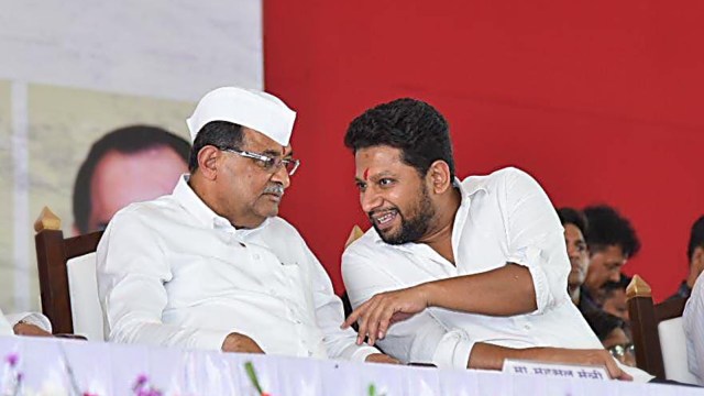 Maharashtra Minister for Water Resources Radhakrishna Vikhe-Patil and MP Sujay Vikhe Patil