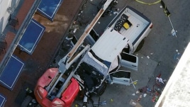 A pickup truck purposely rammed into a crowd killing and injuring a number of people on new year day in New Orleans. An Islamic State Group flag was recovered from the Vehicle.