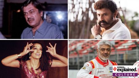 Padma Bhushan awardees Anant Nag, Nandamuri Balakrishna, Ajith and Shobana.