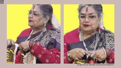 Usha Uthup wore the traditional look of pairing high heels with her sarees for years during her performances (Image source: @singerushauthup/Instagram)