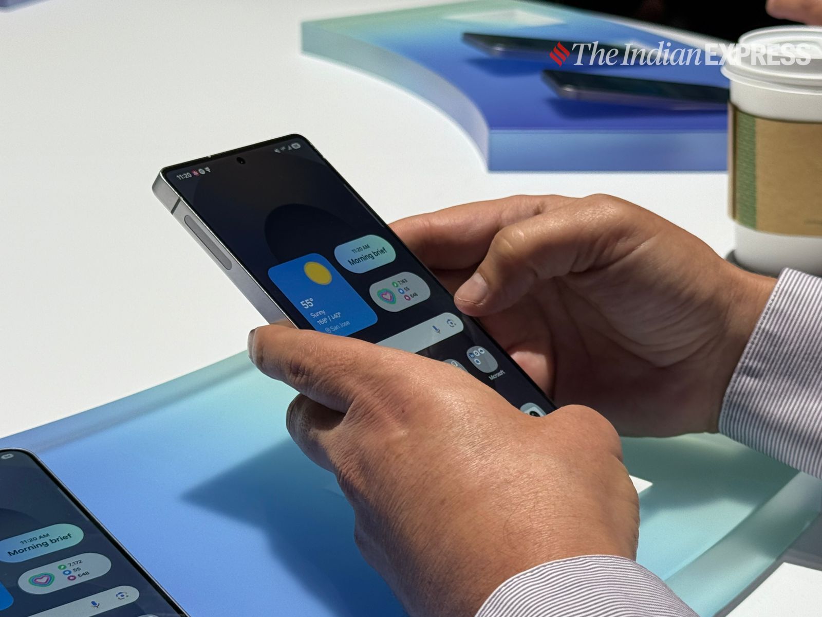 Samsung is using a hybrid AI approach developed in collaboration with Google. (Image credit: Anuj Bhatia/Indian Express)
