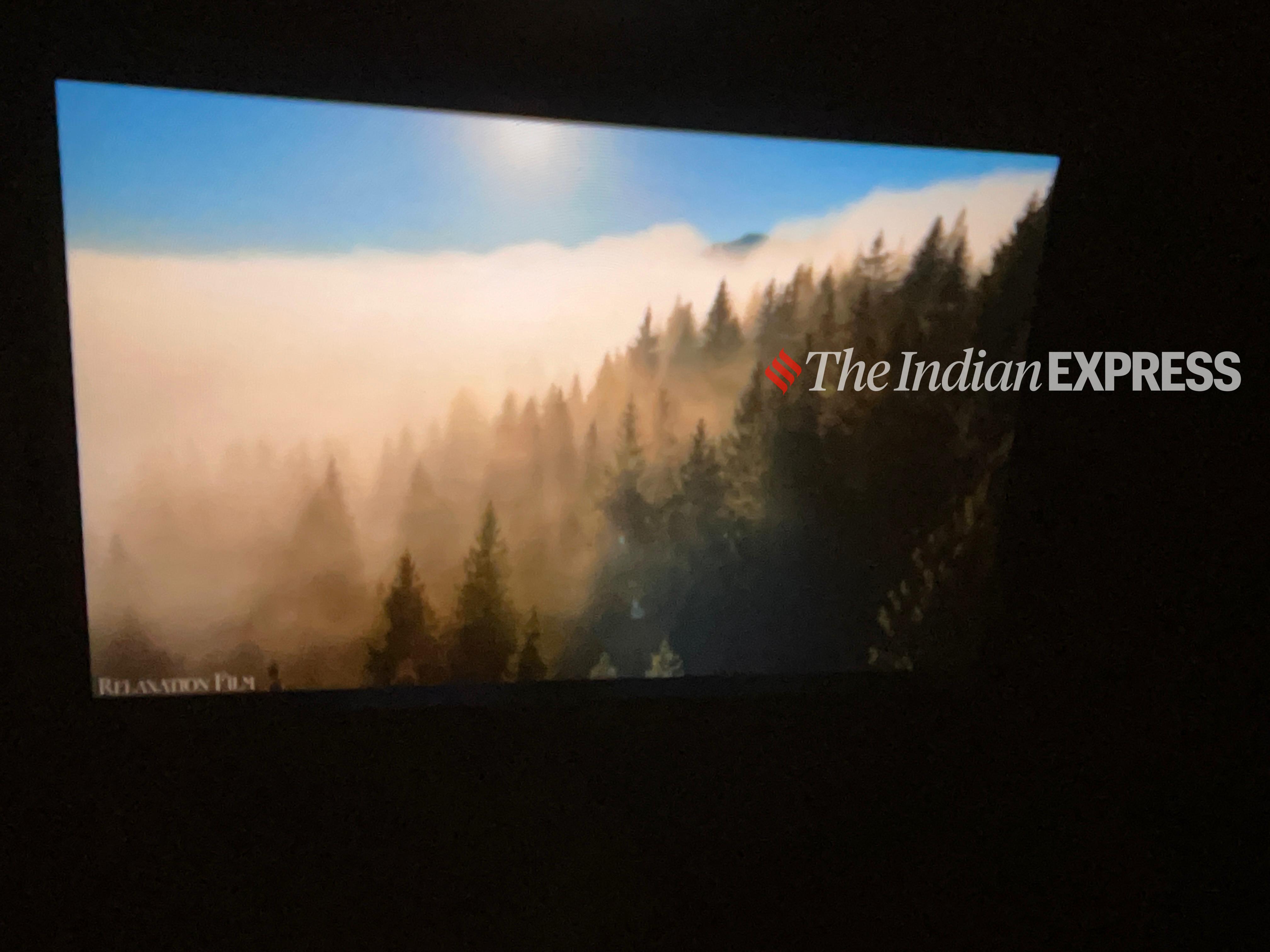 The LUMA LED Projector is ideal for watching movies, cricket, and high-resolution videos. (Photo: Bijin Jose/The Indian Express)