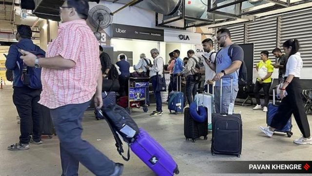 The Ola and Uber kiosks at the Aeromall at Pune Airport. (Express Archive Photo by Pavan Khengre)