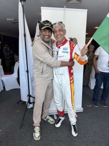 Ajith gets hug from Madhavan after 24H Dubai 2025 win