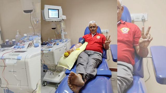 Chandrakantha KV has donated blood 346 times. (Express Photo)
