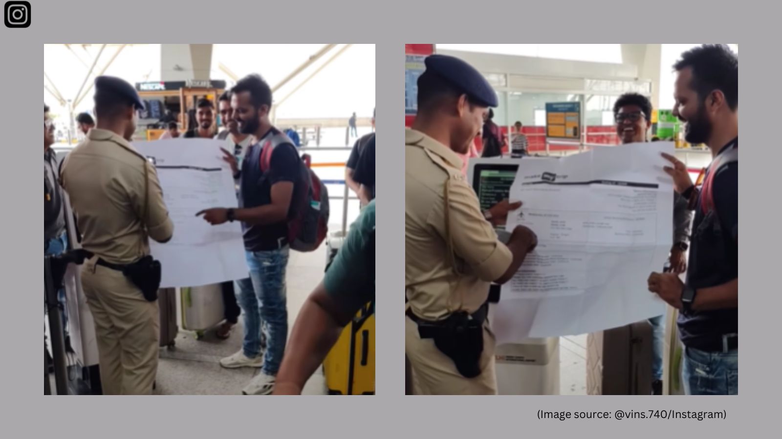 Man clutching oversized boarding pass