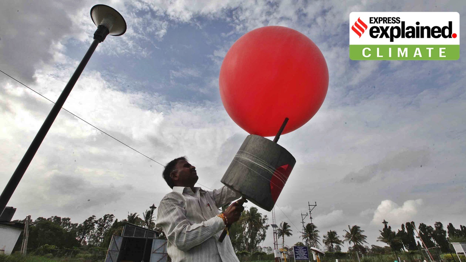 An IMD official operating an observing system at an observatory near the IMD office in Pune.