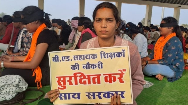 chhattisgarh teachers protest, indian express