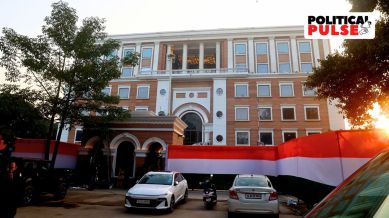 All India Congress Committee (AICC) headquarters 'Indira Bhawan' at 9A Kotla Marg in New Delhi. (Express Photo by Amit Mehra)