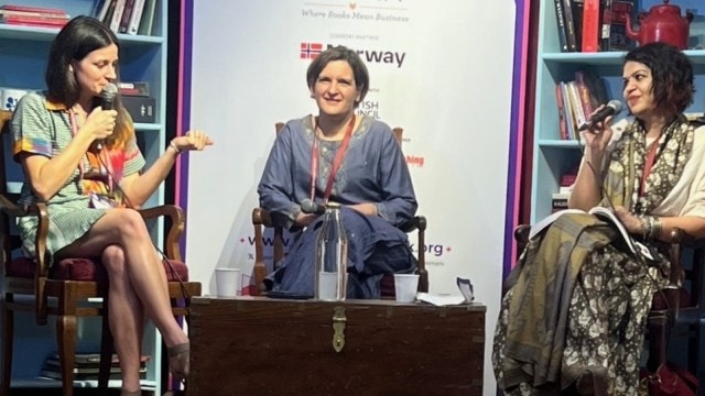 Esther Duflo and Cheyenne Olivier in conversation with Mandira Nayar.