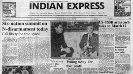 This is the front page of The Indian Express published on January 28, 1985.