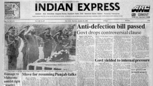 This is the front page of The Indian Express published on January 31, 1985.