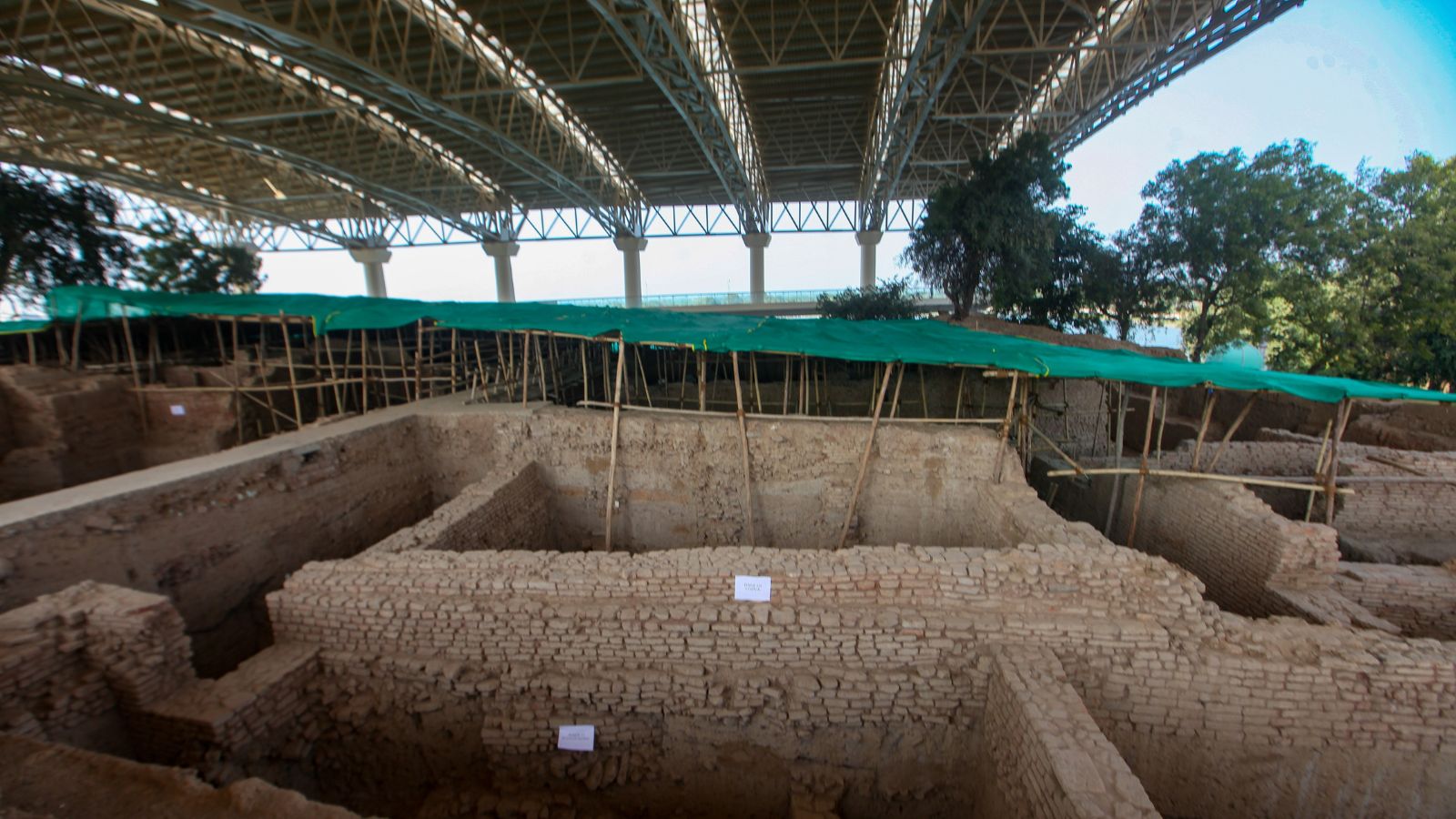 The actual excavated site that is connected with the museum through a walkway for visitors.