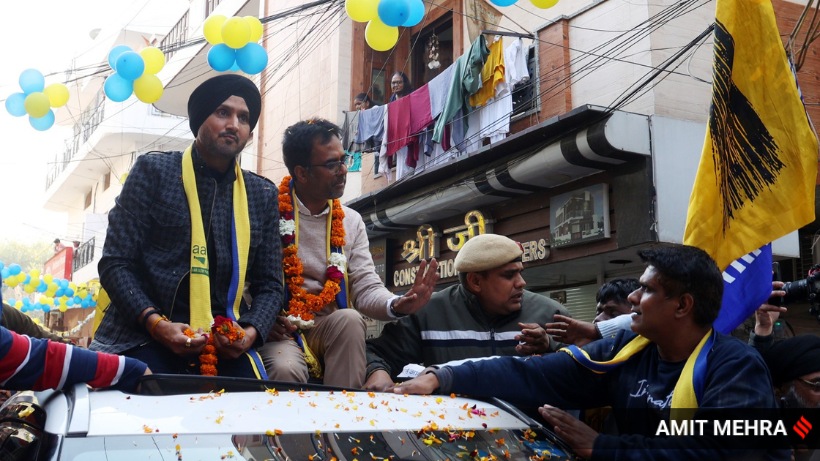 harbhajan singh, formaer cricketer, rajya sabha member, AAP, delhi elections, indian express